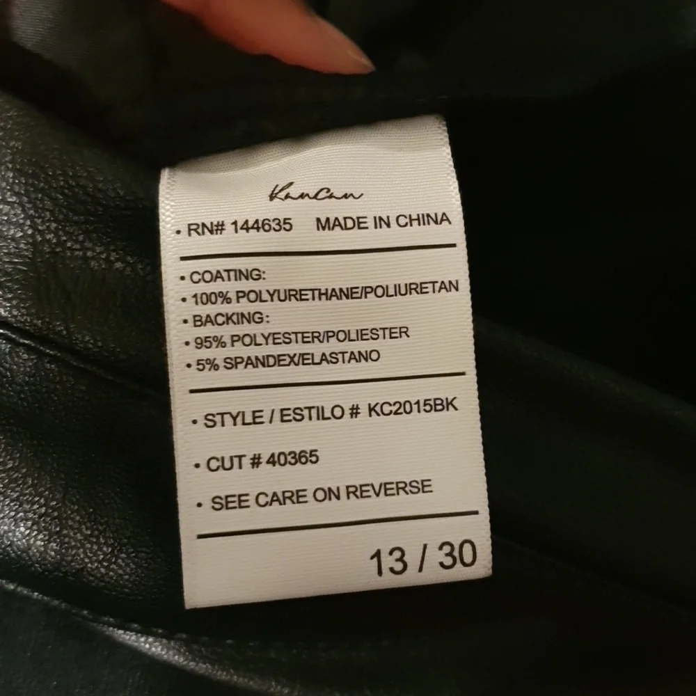 KanCan Janet High Rise Faux Leather Ankle Skinny Pants sz 13/30 - Picture 8 of 8